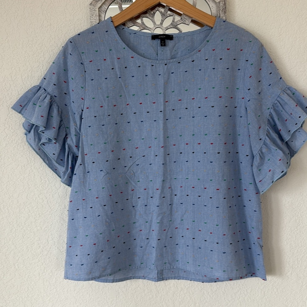 DREW • Embroidered Ruffle Blouse - Picture 5 of 6